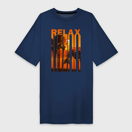 Женская футболка-платье Relax summer / Тёмно-синий – фото 1
