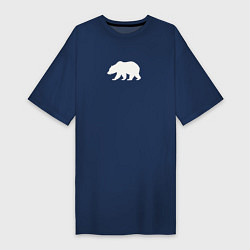 Женская футболка-платье Силуэт таёжного медведя