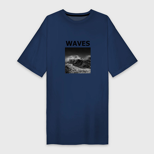 Женская футболка-платье Waves / Тёмно-синий – фото 1