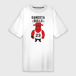 Футболка женская-платье Gangsta Bulls 23, цвет: белый