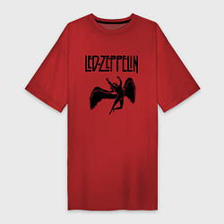 Футболка женская-платье Led Zeppelin, цвет: красный