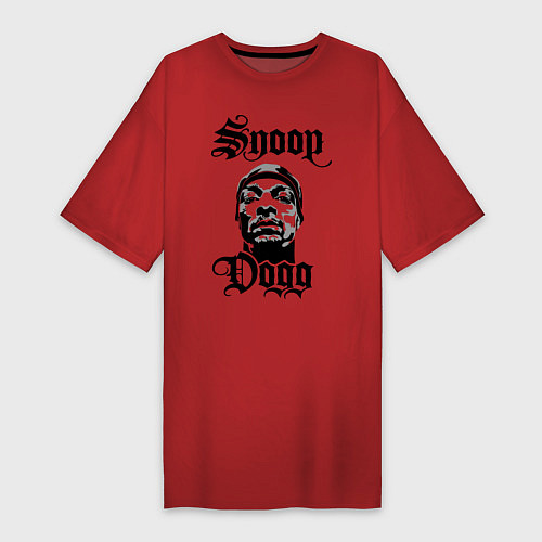 Женская футболка-платье Snoop Dogg Face / Красный – фото 1