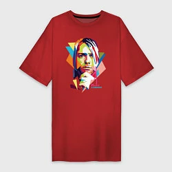 Женская футболка-платье Kurt Cobain: Colors