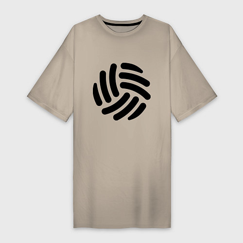 Женская футболка-платье Волейбольный мячик / Миндальный – фото 1