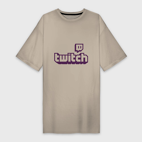 Женская футболка-платье Twitch Logo / Миндальный – фото 1