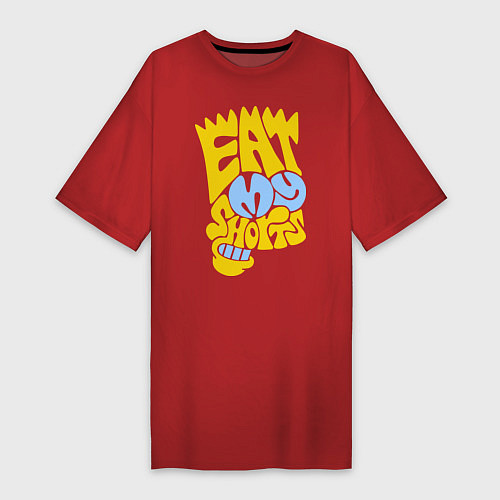 Женская футболка-платье Bart: Eat my shorts / Красный – фото 1