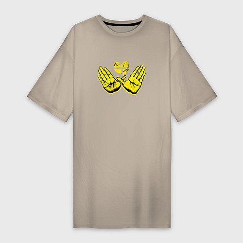 Женская футболка-платье Wu-Tang Hands / Миндальный – фото 1