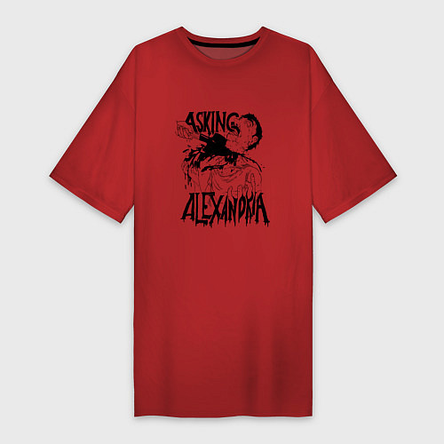 Женская футболка-платье Asking Alexandria Devil / Красный – фото 1