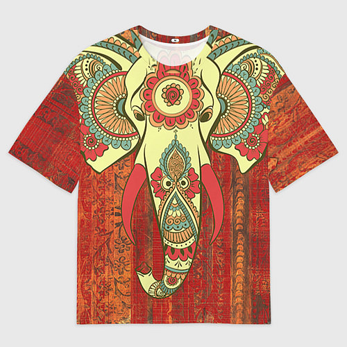 Женская футболка оверсайз Индийский слон / 3D-принт – фото 1
