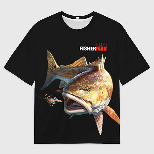 Женская футболка оверсайз Лучший рыбак - охота за креветкой / 3D-принт – фото 1