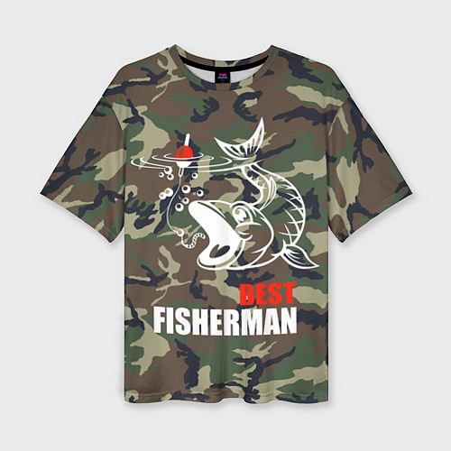 Женская футболка оверсайз Best fisherman / 3D-принт – фото 1