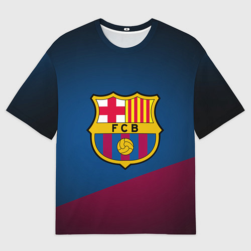 Женская футболка оверсайз FCB Barcelona / 3D-принт – фото 1