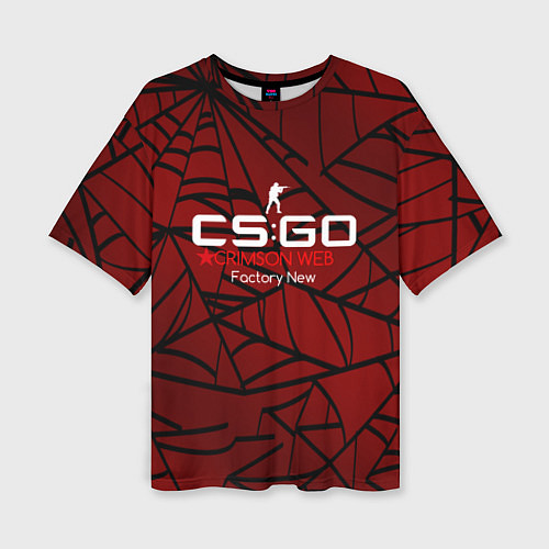 Женская футболка оверсайз Cs:go - Crimson Web Style Factory New Кровавая пау / 3D-принт – фото 1