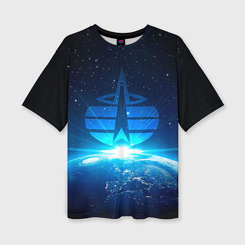 Женская футболка оверсайз Космические войска / 3D-принт – фото 1