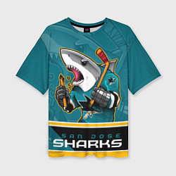 Женская футболка оверсайз San Jose Sharks