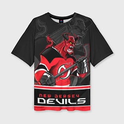 Футболка оверсайз женская New Jersey Devils, цвет: 3D-принт