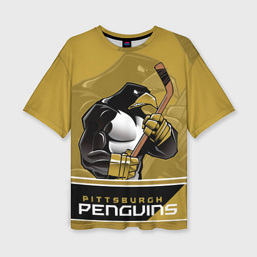 Женская футболка оверсайз Pittsburgh Penguins / 3D-принт – фото 1