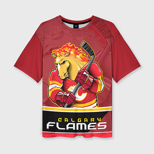 Женская футболка оверсайз Calgary Flames / 3D-принт – фото 1