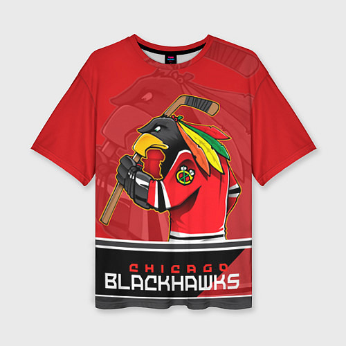 Женская футболка оверсайз Chicago Blackhawks / 3D-принт – фото 1