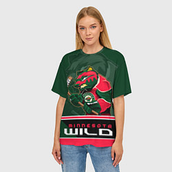 Футболка оверсайз женская Minnesota Wild, цвет: 3D-принт — фото 2