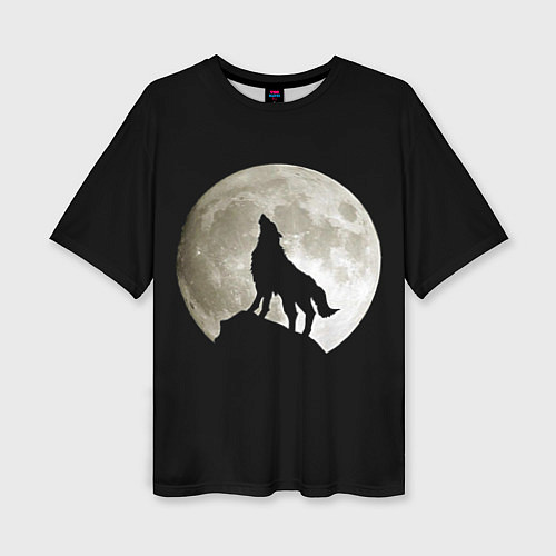 Женская футболка оверсайз Moon Wolf / 3D-принт – фото 1