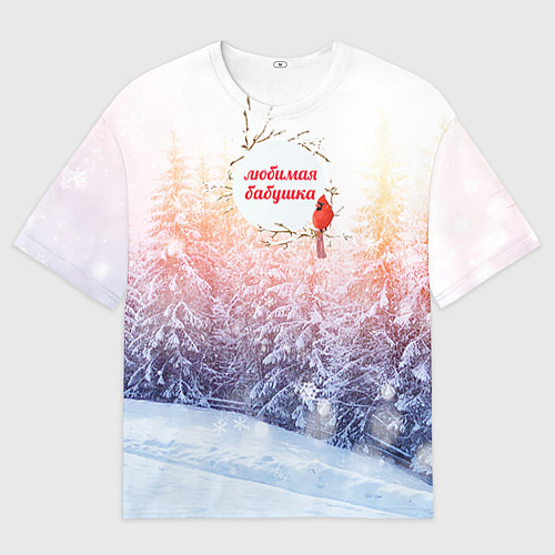 Женская футболка оверсайз Лучшей бабушке / 3D-принт – фото 1