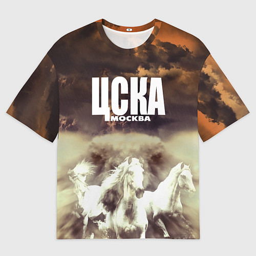 Женская футболка оверсайз ЦСКА Москва / 3D-принт – фото 1