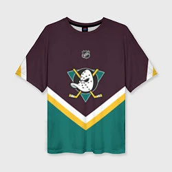 Футболка оверсайз женская NHL: Anaheim Ducks, цвет: 3D-принт