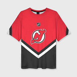 Футболка оверсайз женская NHL: New Jersey Devils, цвет: 3D-принт