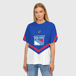 Футболка оверсайз женская NHL: New York Rangers, цвет: 3D-принт — фото 2