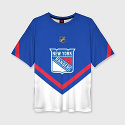 Футболка оверсайз женская NHL: New York Rangers, цвет: 3D-принт