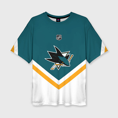 Женская футболка оверсайз NHL: San Jose Sharks / 3D-принт – фото 1