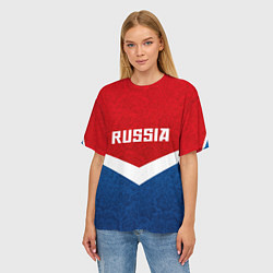 Футболка оверсайз женская Russia Team, цвет: 3D-принт — фото 2
