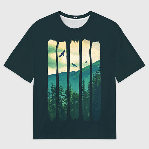 Женская футболка оверсайз Green Life / 3D-принт – фото 1