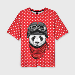 Футболка оверсайз женская Панда пилот, цвет: 3D-принт