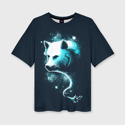 Женская футболка оверсайз Галактический волк / 3D-принт – фото 1