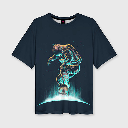 Женская футболка оверсайз Планетарный скейтбординг / 3D-принт – фото 1