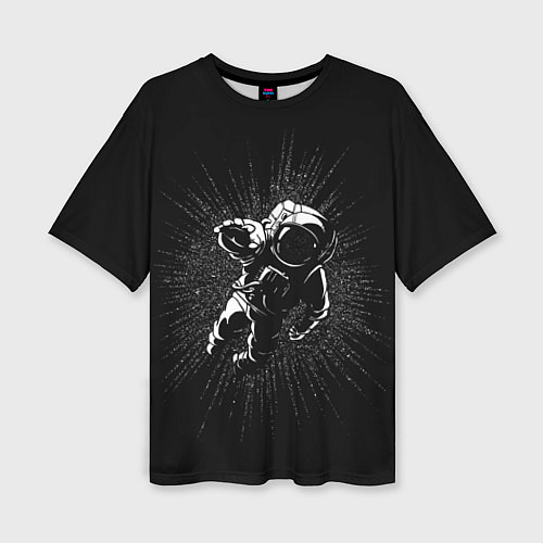 Женская футболка оверсайз Космическое прикосновение / 3D-принт – фото 1