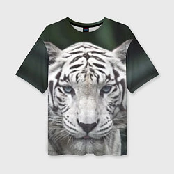Женская футболка оверсайз Белый тигр