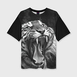 Женская футболка оверсайз Гнев тигра
