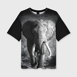 Женская футболка оверсайз Бегущий слон