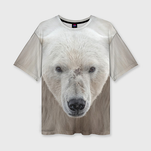 Женская футболка оверсайз Белый медведь / 3D-принт – фото 1