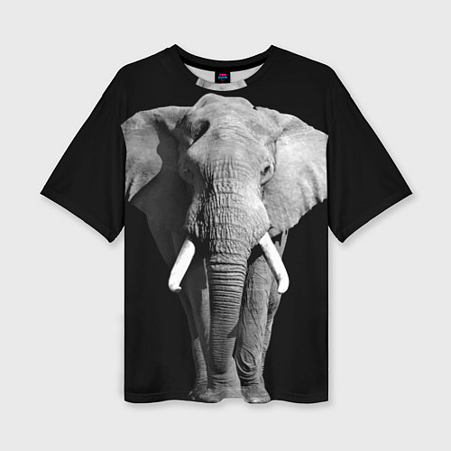 Женская футболка оверсайз Старый слон / 3D-принт – фото 1