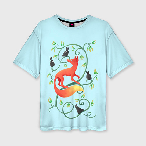 Женская футболка оверсайз Милая лисичка / 3D-принт – фото 1