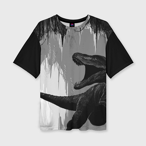 Женская футболка оверсайз Пещера динозавра / 3D-принт – фото 1