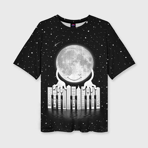 Женская футболка оверсайз Лунная мелодия / 3D-принт – фото 1