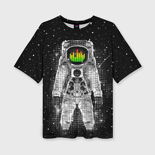 Женская футболка оверсайз Музыкальный космонавт / 3D-принт – фото 1