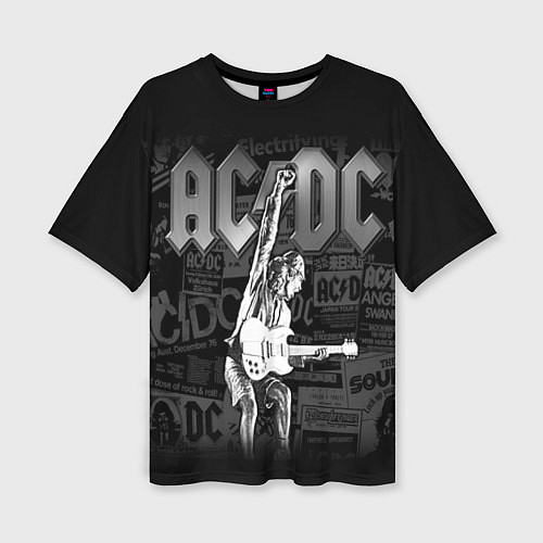 Женская футболка оверсайз AC/DC: Rock You / 3D-принт – фото 1