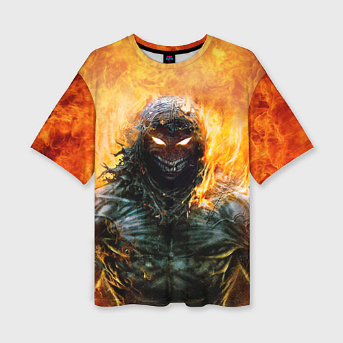 Женская футболка оверсайз Disturbed: Monster Flame / 3D-принт – фото 1