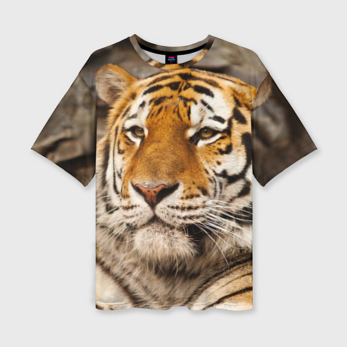 Женская футболка оверсайз Мудрый тигр / 3D-принт – фото 1